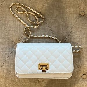White quilted crossbody